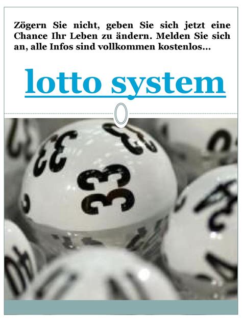 gewinnwahrscheinlichkeit lotto system